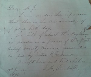 Note - SM Kimball to MJT 1896-06-14